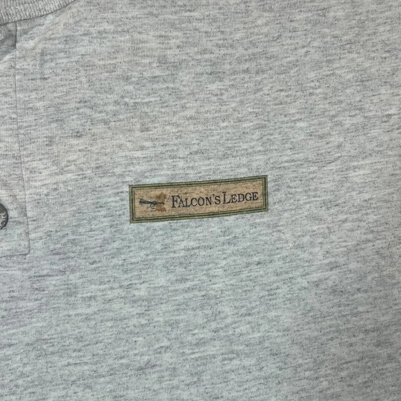 Vintage FALCON'S LEDGE Golf Cartoon Souvenir Novelty Graphic Henley Button T-Shirt