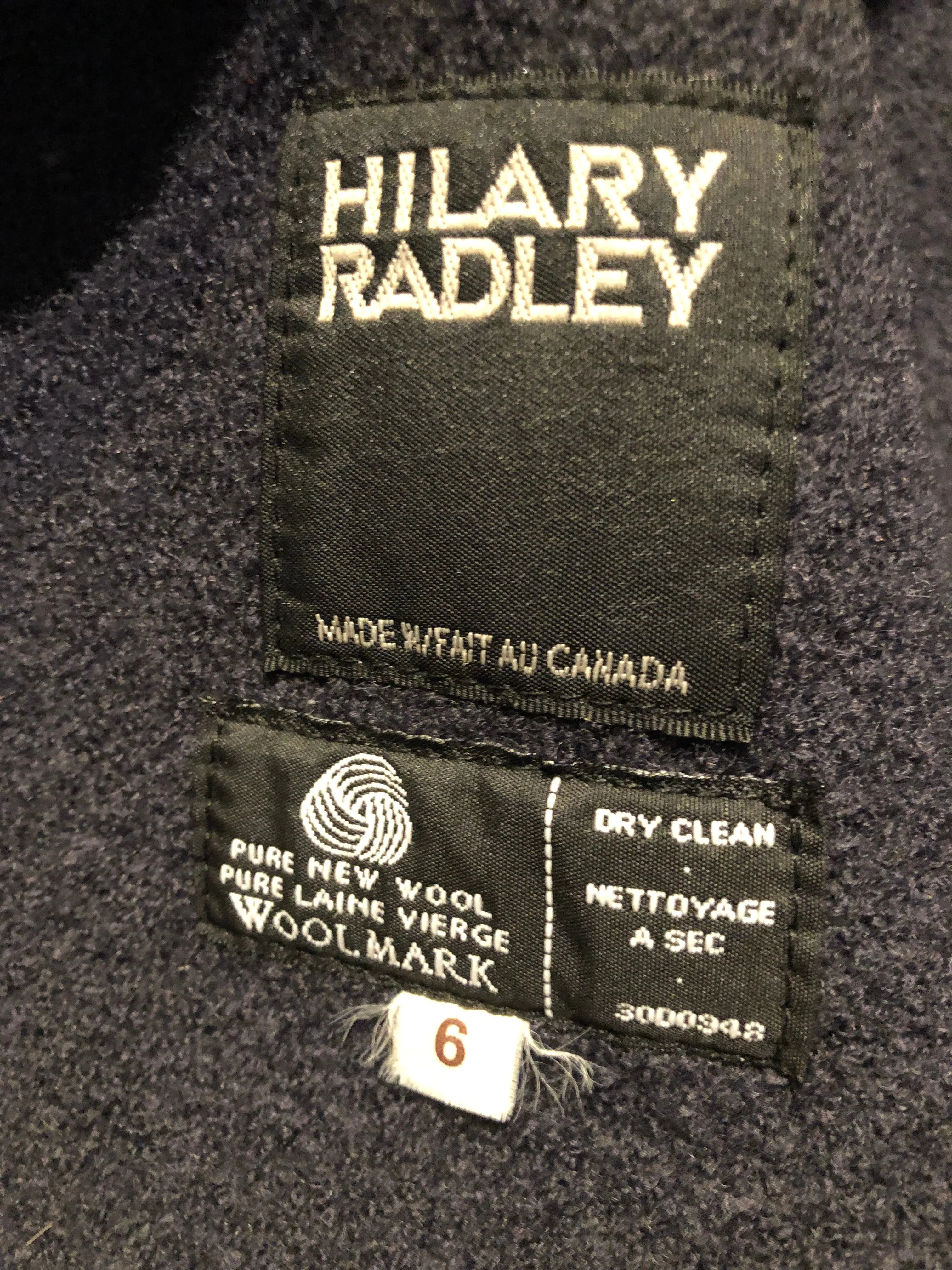 Vintage Hilary Radley Wool Coat, Made in Canada