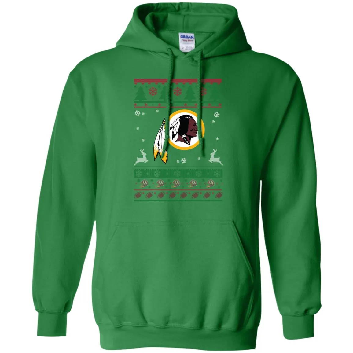 Washington Redskins Logo Football Teams Ugly Christmas Sweater Men Pullover Hoodie