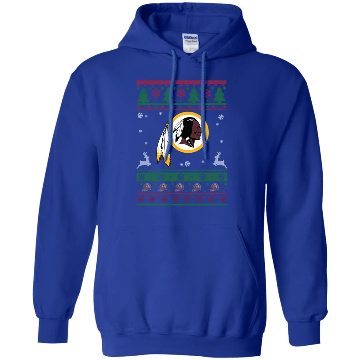 Washington Redskins Logo Football Teams Ugly Christmas Sweater Men Pullover Hoodie