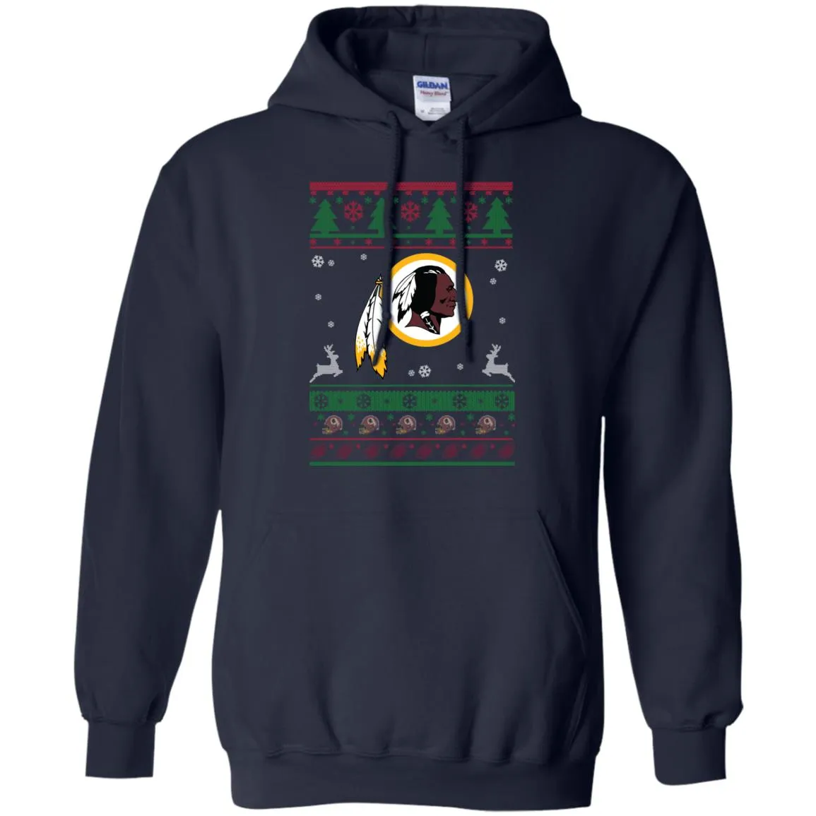 Washington Redskins Logo Football Teams Ugly Christmas Sweater Men Pullover Hoodie