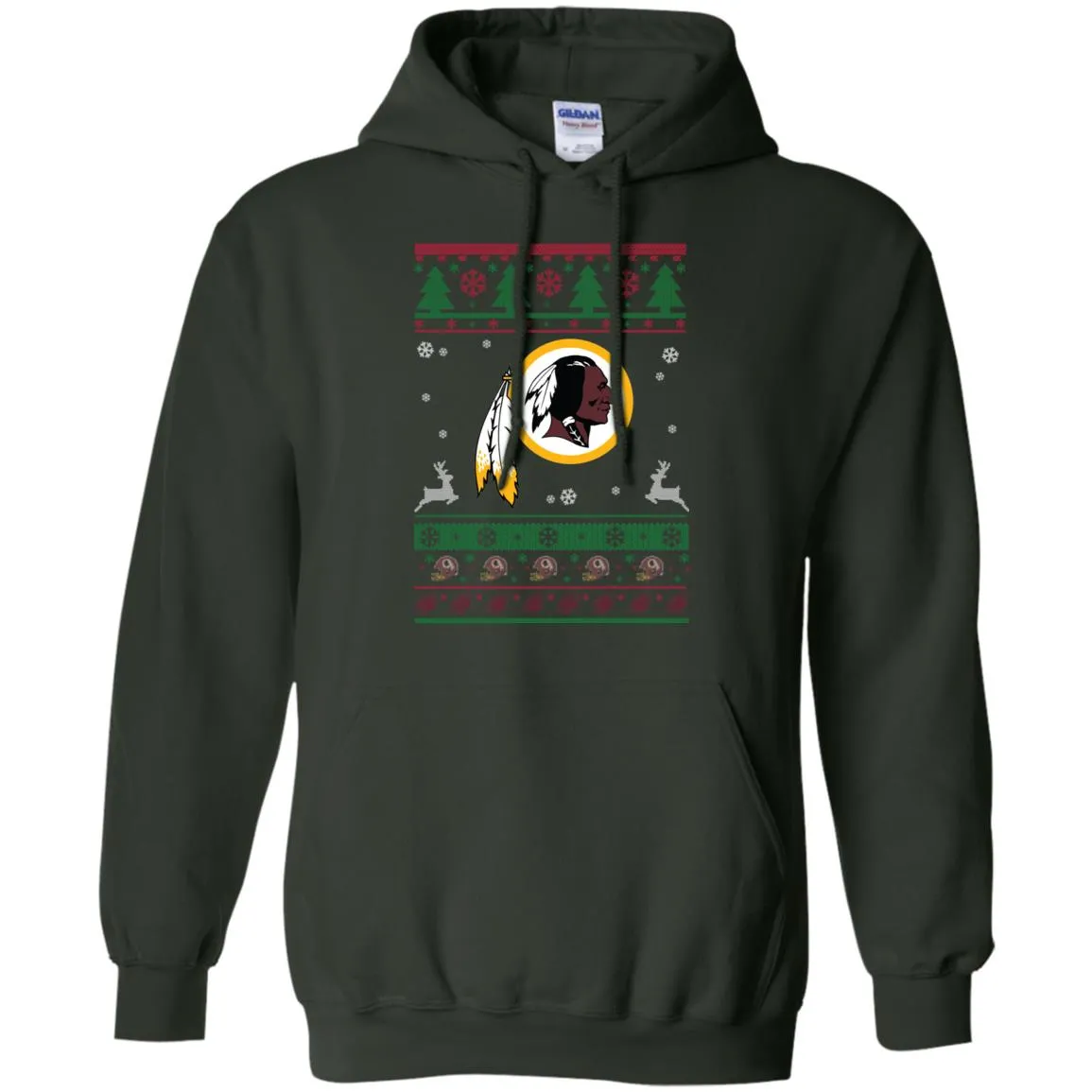 Washington Redskins Logo Football Teams Ugly Christmas Sweater Men Pullover Hoodie
