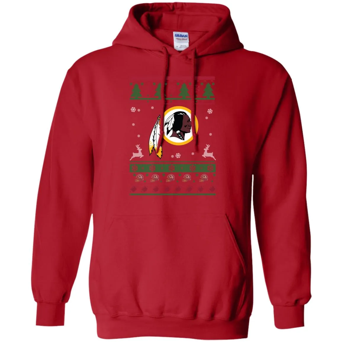 Washington Redskins Logo Football Teams Ugly Christmas Sweater Men Pullover Hoodie