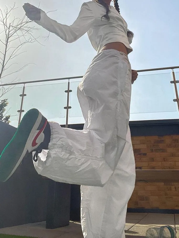 Wjczt   Cuteandpsycho Streetwear Joggers Baggy Trousers Loose Wide Leg Women Punk Sweatpants Chic Solid Fashion Vintage Pants Casual Y2K