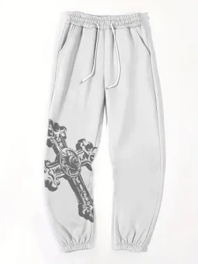 Women's Daily Casual Vintage Cross Print Track Sweatpants