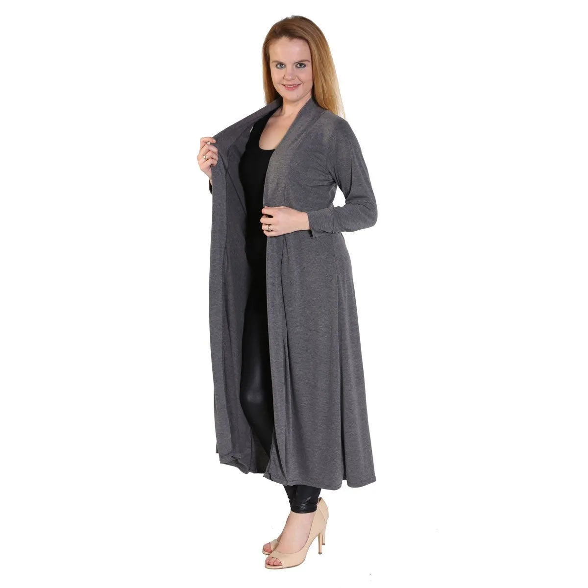 Womens Ladies Long Sleeve Maxi Boyfriend Cardigan Open Floaty