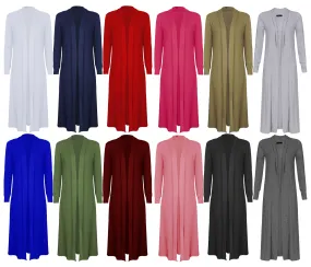 Womens Ladies Long Sleeve Maxi Boyfriend Cardigan Open Floaty
