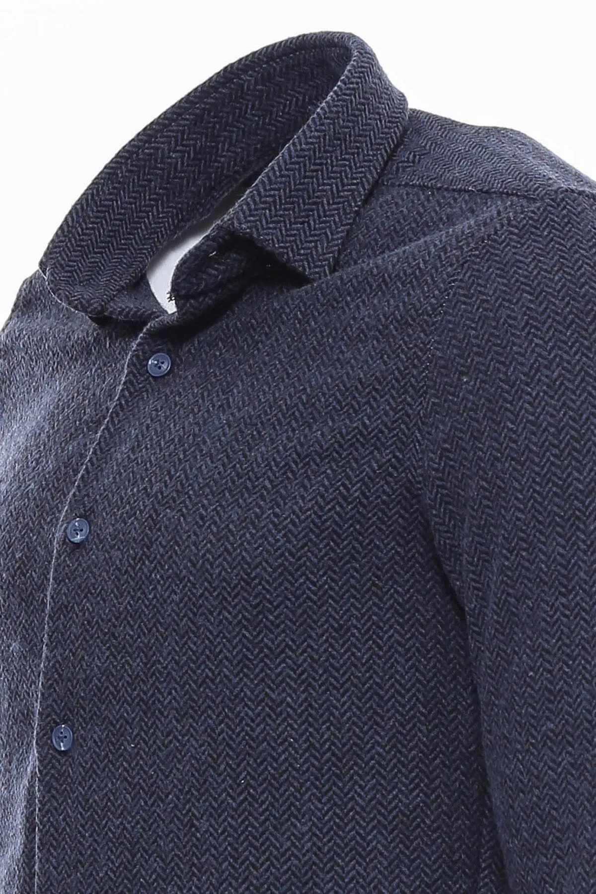 WSS Thick Patterned Navy Blue Men Lumberjack Shirt  - Singen