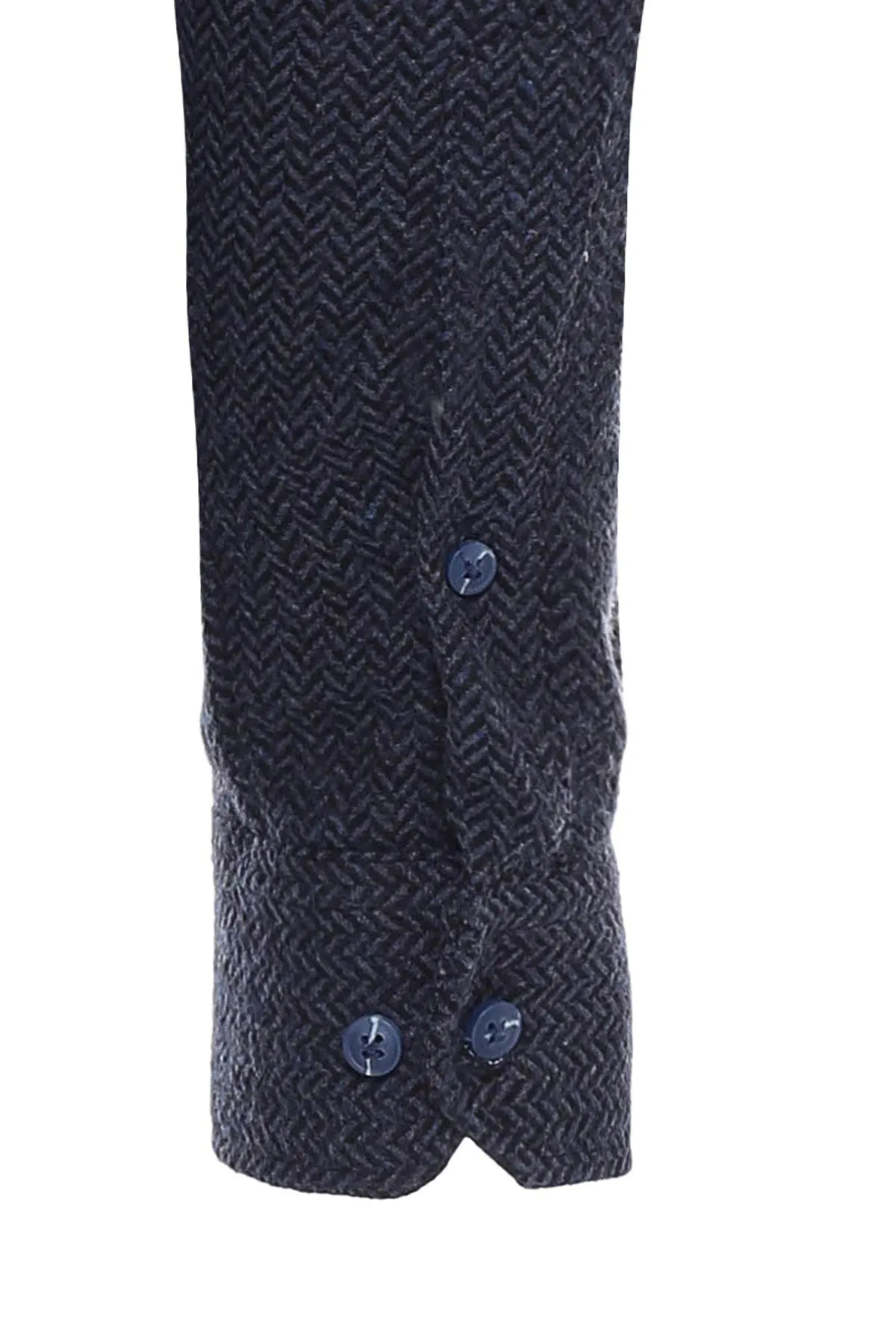 WSS Thick Patterned Navy Blue Men Lumberjack Shirt  - Singen