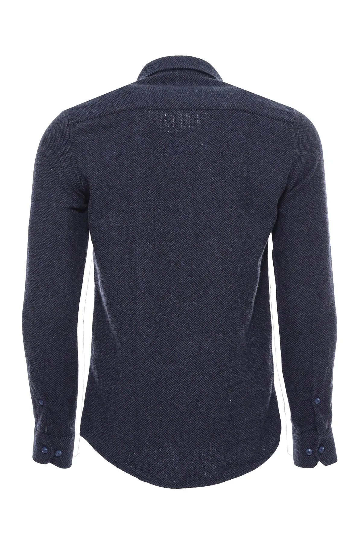 WSS Thick Patterned Navy Blue Men Lumberjack Shirt  - Singen