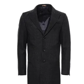 WSS Wide Lapel Striped Slim Fit Anthracite Men Coat  - Singen