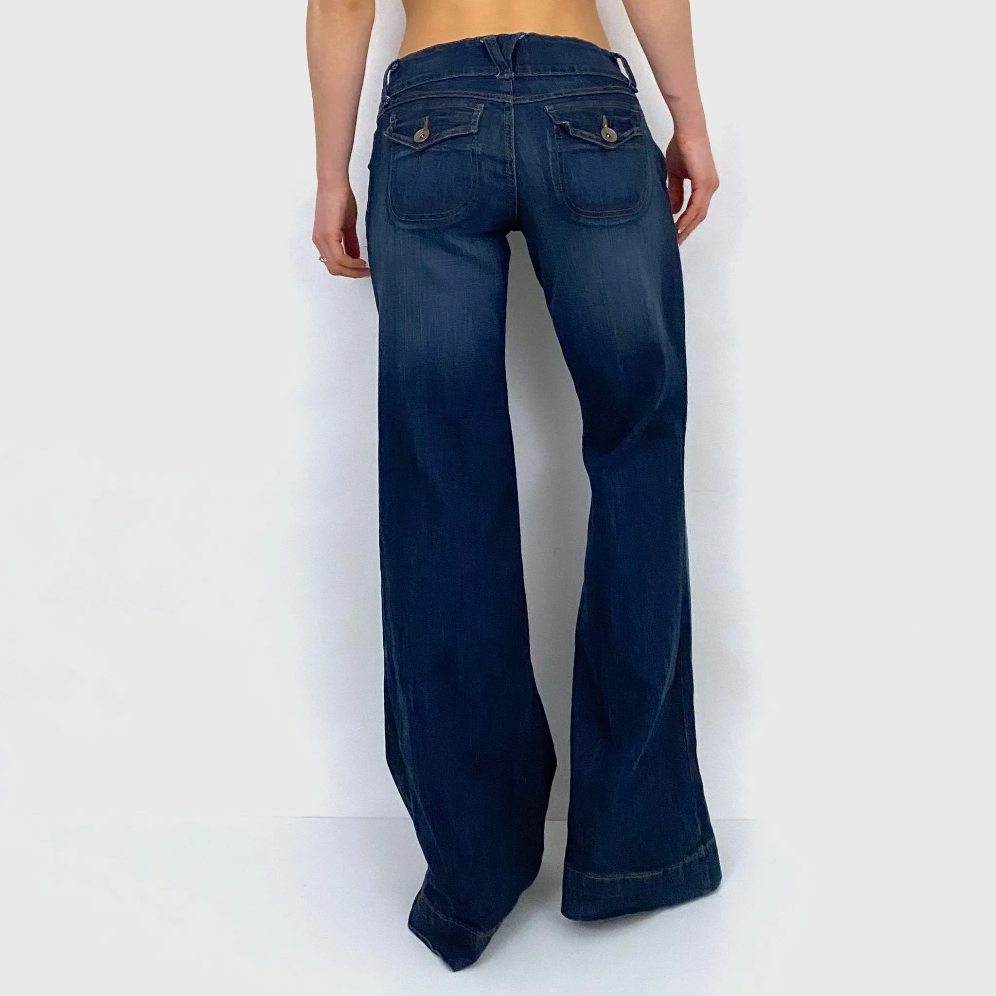 Y2K Wide Leg Denim Trousers - Medium